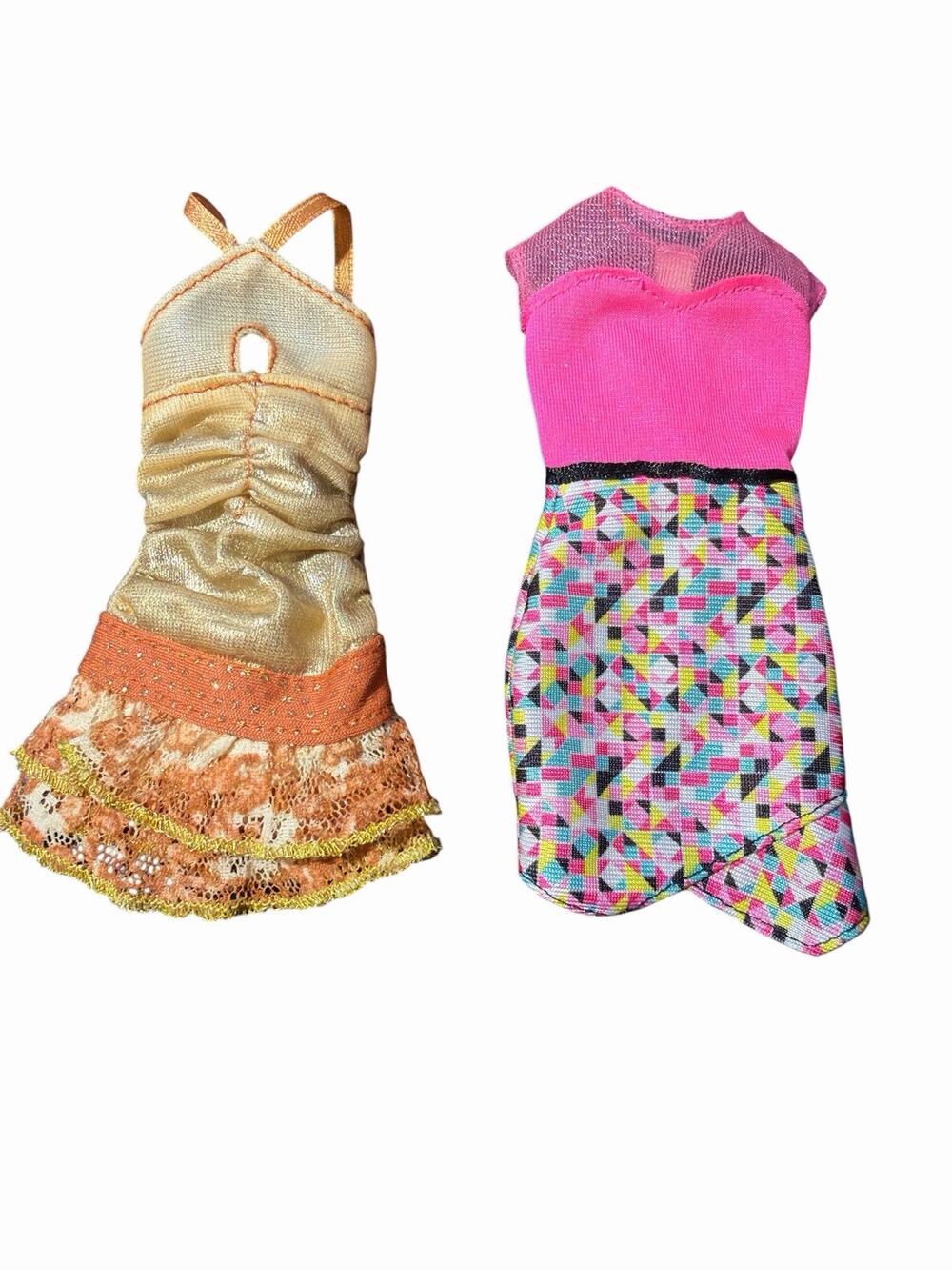 Lot of 2 Barbie Doll Dresses - Rainbow Hair and My Scene Replacements